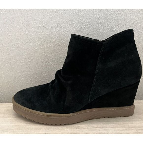 SOFFT AQUA Boots 11 SIRI Wedge Bootie Sneaker Ruching Suede Zip Waterproof NEW - Picture 8 of 16
